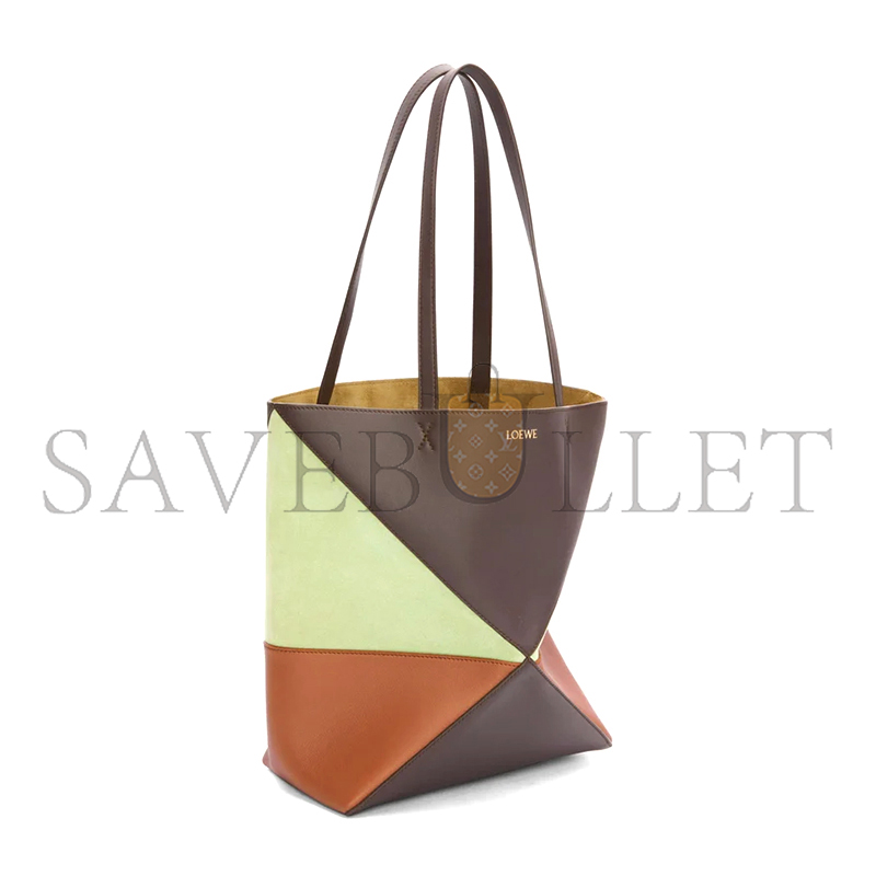 L0ew* medium puzzle fold tote in calfskin and suede a779g50x73 (25.5*31.5*14.5cm)