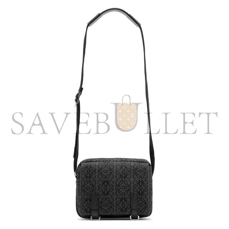 L0ew* military xs anagram in soft calfskin and jacquard b553a72x16-1268 (23*18*9cm)