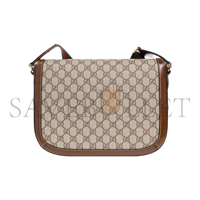 G*u*i horsebit 1955 canvas with leather shoulder bag 700457 (30*21*7.5cm)