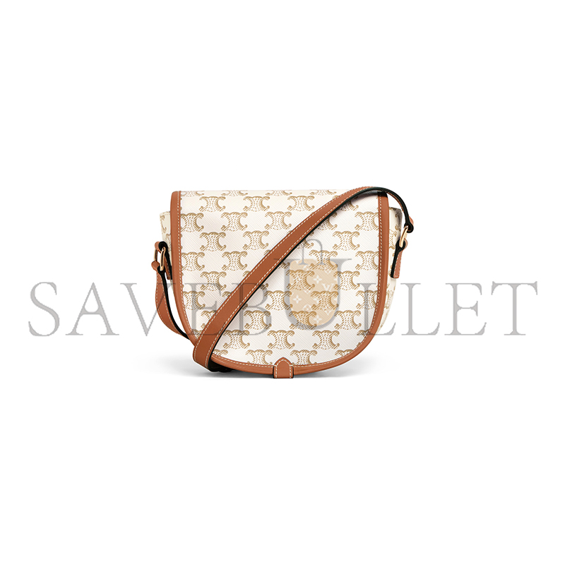 Ce**e medium folco bag in triomphe canvas and calfskin 191502bzj.01bc (18*17*6.5cm)