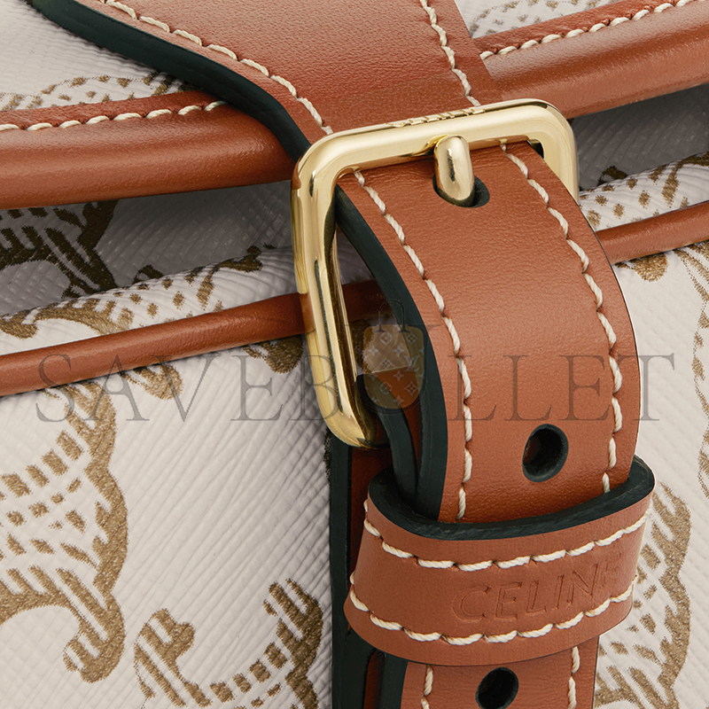 Ce**e medium folco bag in triomphe canvas and calfskin 191502bzj.01bc (18*17*6.5cm)