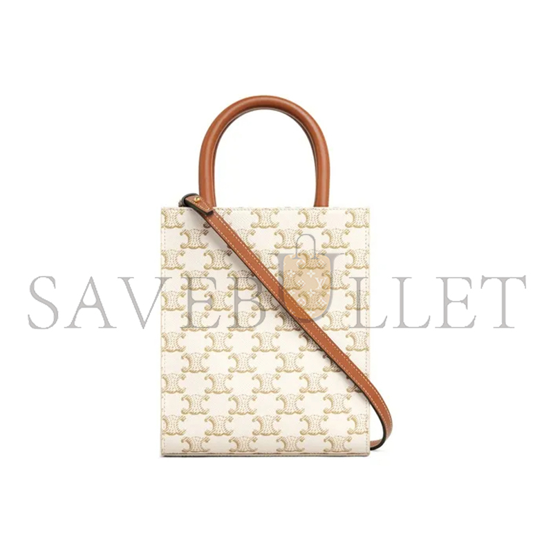 Ce**e mini tote in cabas triomphe prints and leather 194372cyb.01bc (21*17*4cm)