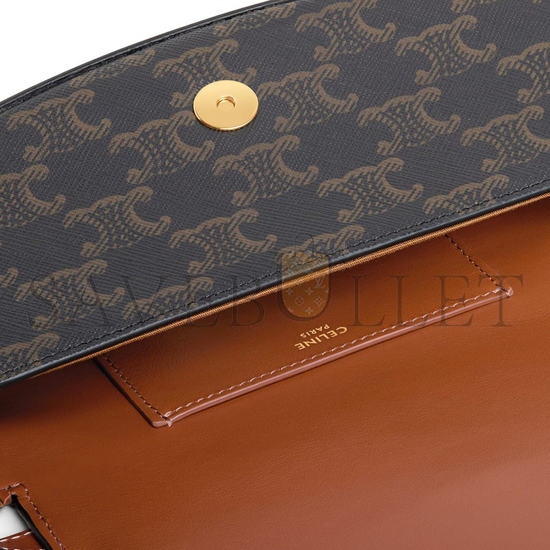 Ce**e clutch on strap tabou in triomphe canvas and calfskin 10i592dq2.04lu (18*8*5cm)