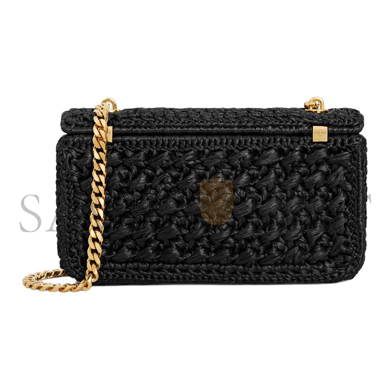 Ce**e chain shoulder bag claude in raffia effect textile 112252etu.38no (20.5*11.5*4)