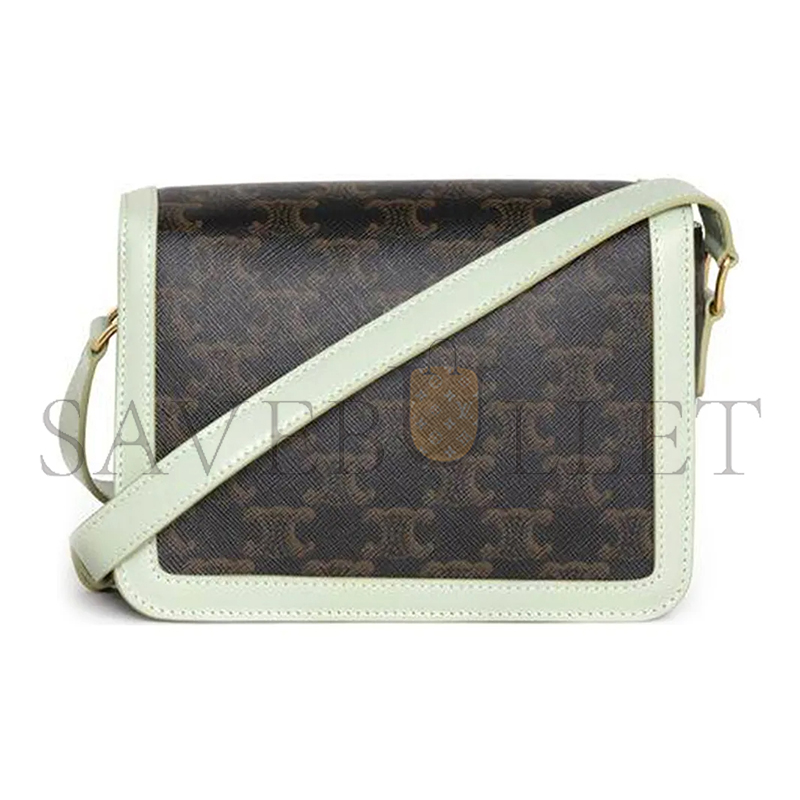 Ce**e small teen triomphe bag in triomphe canvas and calfskin 188882coz.30pa (18.5*14*6cm)