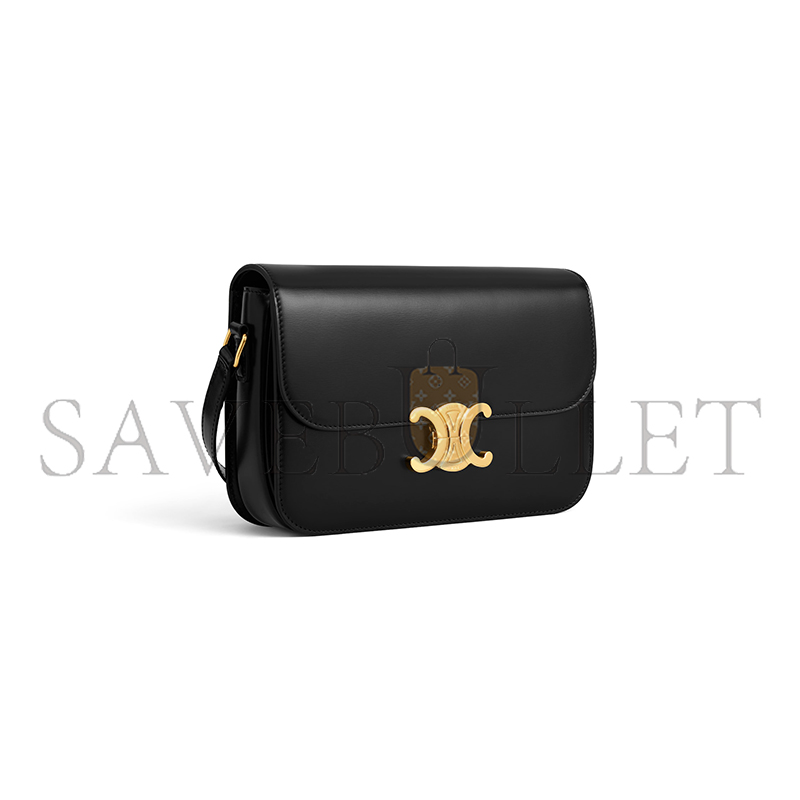 Ce**e medium classique triomphe bag in shiny calfskin 187363bf4.38no (22.5*16.5*7.5cm)