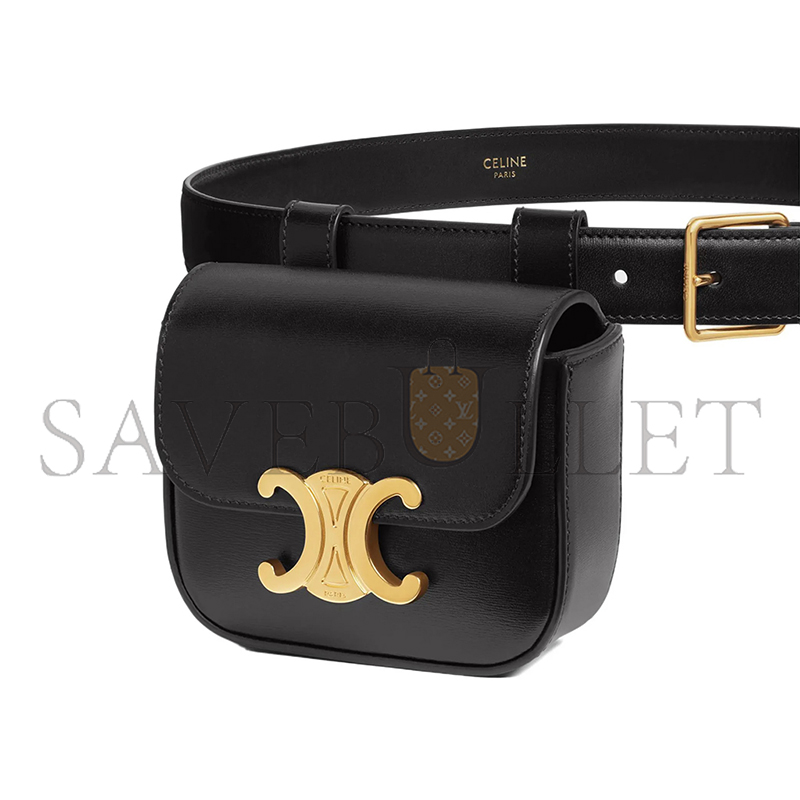 Ce**e mini belt bag in triomphe shiny cow leather 45bcn3ah2.38no (11*8*4cm)