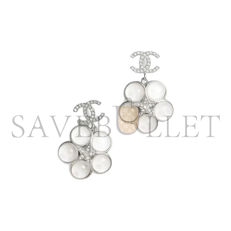 Ch*el star flower crystal earrings silver abe285