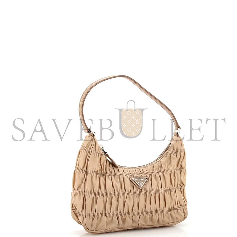 Pra*a tessuto nylon gaufre shoulder bag menta 1ne204 (22*13*6cm)