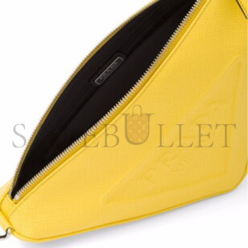 Pra*a saffiano leather triangle bag 2vh155 (28*18*11cm)