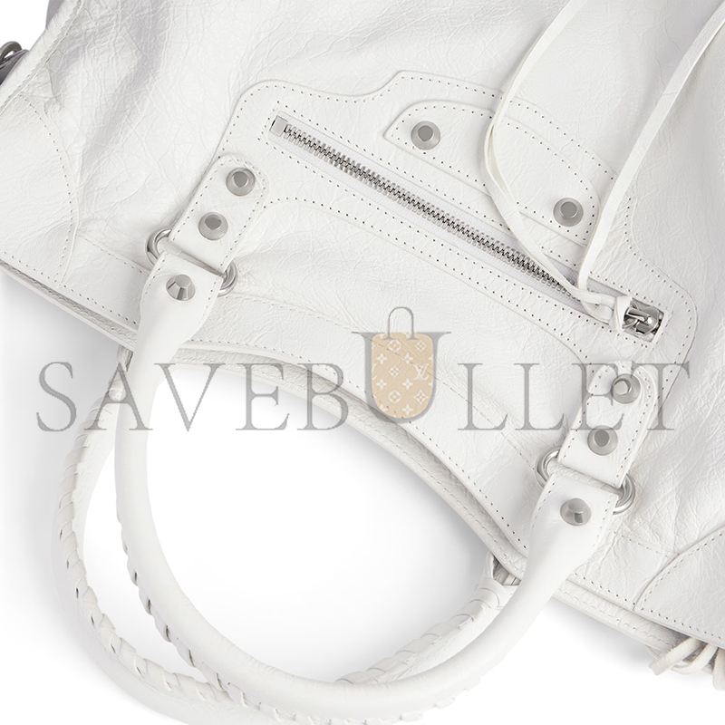 Ba*len*cia*ga le city bag medium in optic white 7977862aa9s9104 (37*23.4*14.9cm)