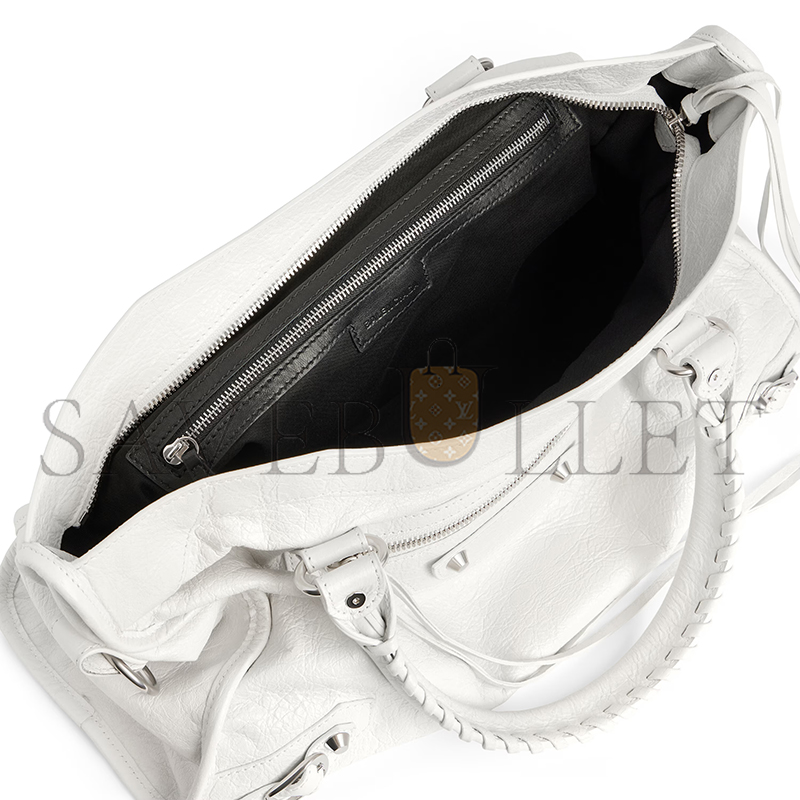 Ba*len*cia*ga le city bag medium in optic white 7977862aa9s9104 (37*23.4*14.9cm)