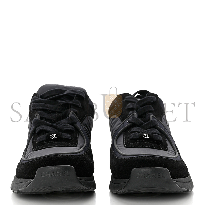 Ch*el fabric calfskin suede cc sneakers 1211339