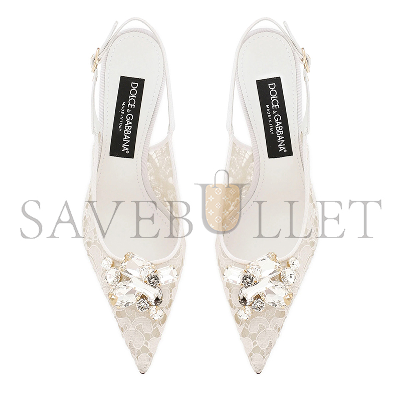DOLCE & GABBANA RAINBOW LACE SLINGBACKS IN LUREX LACE CG0712AQ07480005