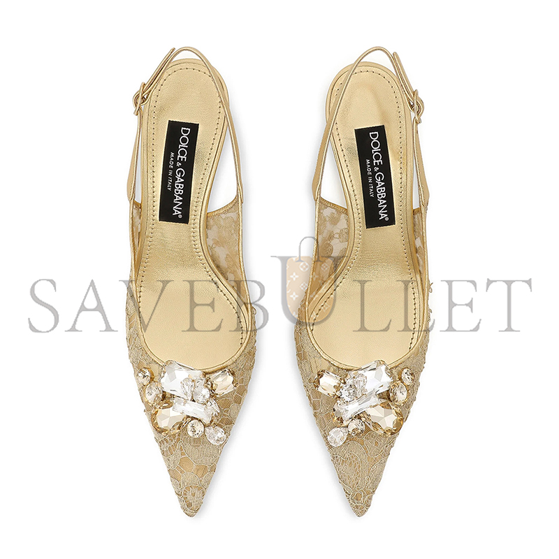 DOLCE & GABBANA RAINBOW LACE SLINGBACKS IN LUREX LACE CG0712AQ54480997