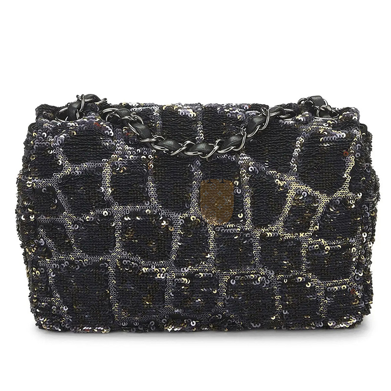 Ch*el sequin half flap small 382461 (20*13*7cm)
