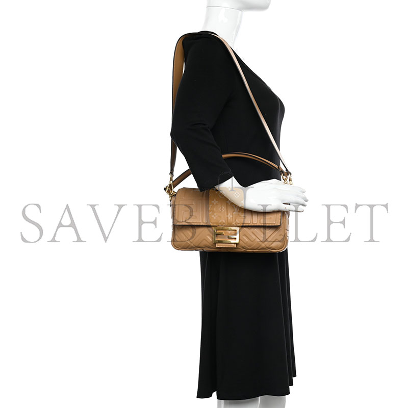 F**di nappa ff 1974 embossed baguette miele scuro 1449597 (27*15*5cm)