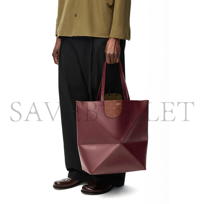 L0ew* xl puzzle fold tote in shiny calfskin b933q18x01 (42*41*18cm)