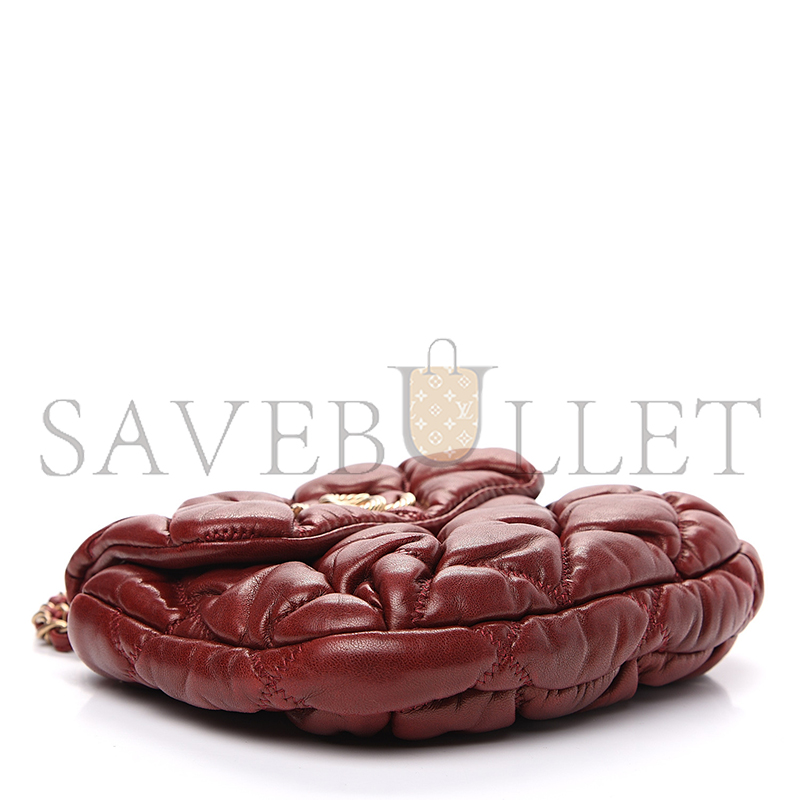 Ch*el lambskin mini bubble quilt flap bordeaux 541635 (38*20*18cm)