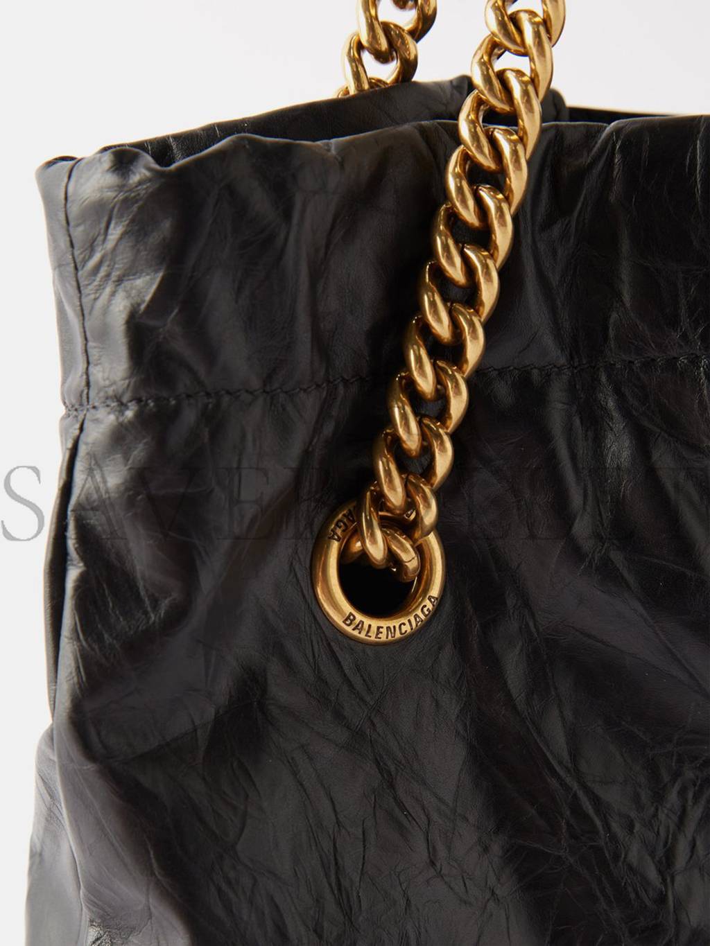 Ba*len*cia*ga black crush creased-leather tote bag matchesfashion us (27.9*25.4*10.1cm)