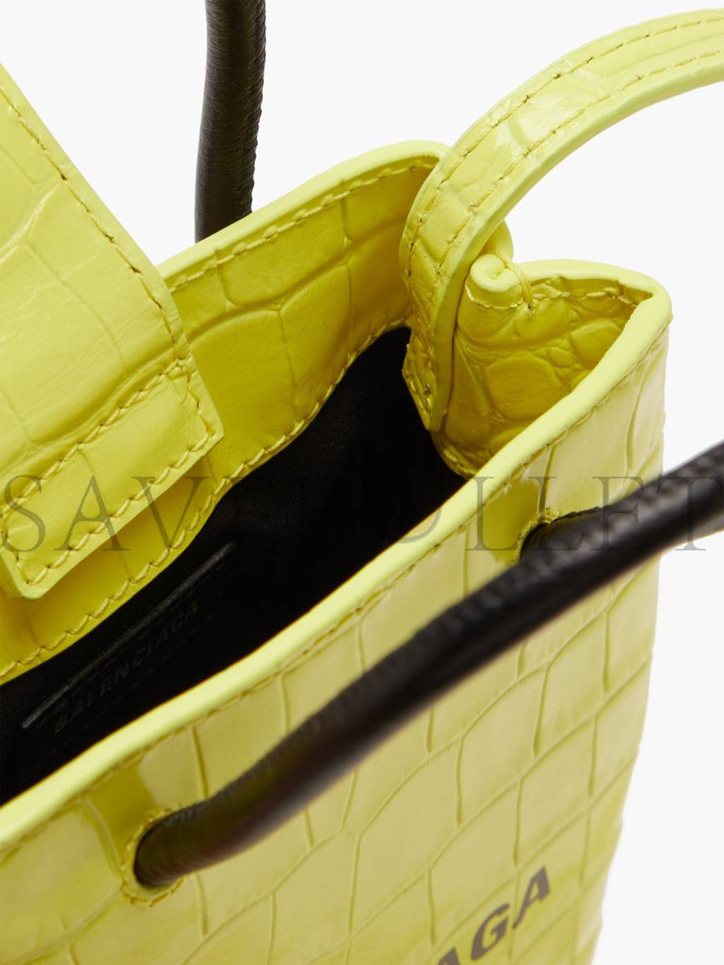Ba*len*cia*ga yellow shopping mini croc-efffect leather cross-body bag matchesfashion us (18*12.4*4.8cm)