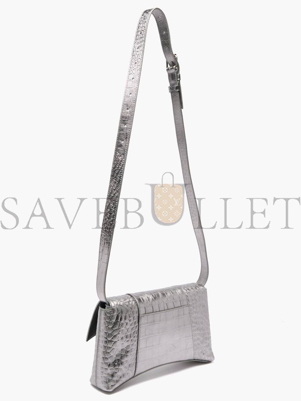 Ba*len*cia*ga metallic downtown xs croc-effect leather cross-body bag matchesfashion us (27*16.5*5.5cm)