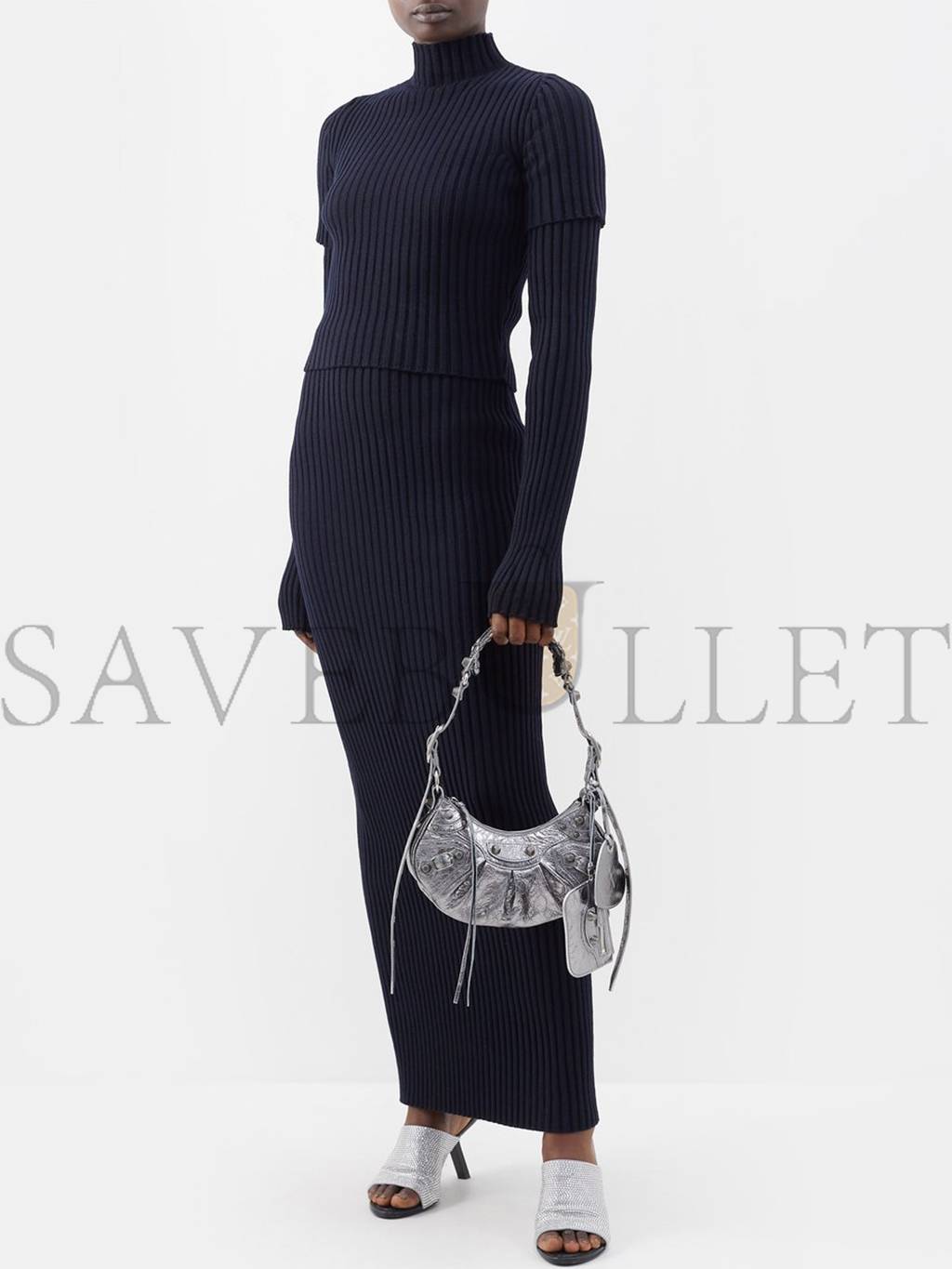 Ba*len*cia*ga silver le cagole xs leather shoulder bag matchesfashion us (26.5*11.4*7.3cm)