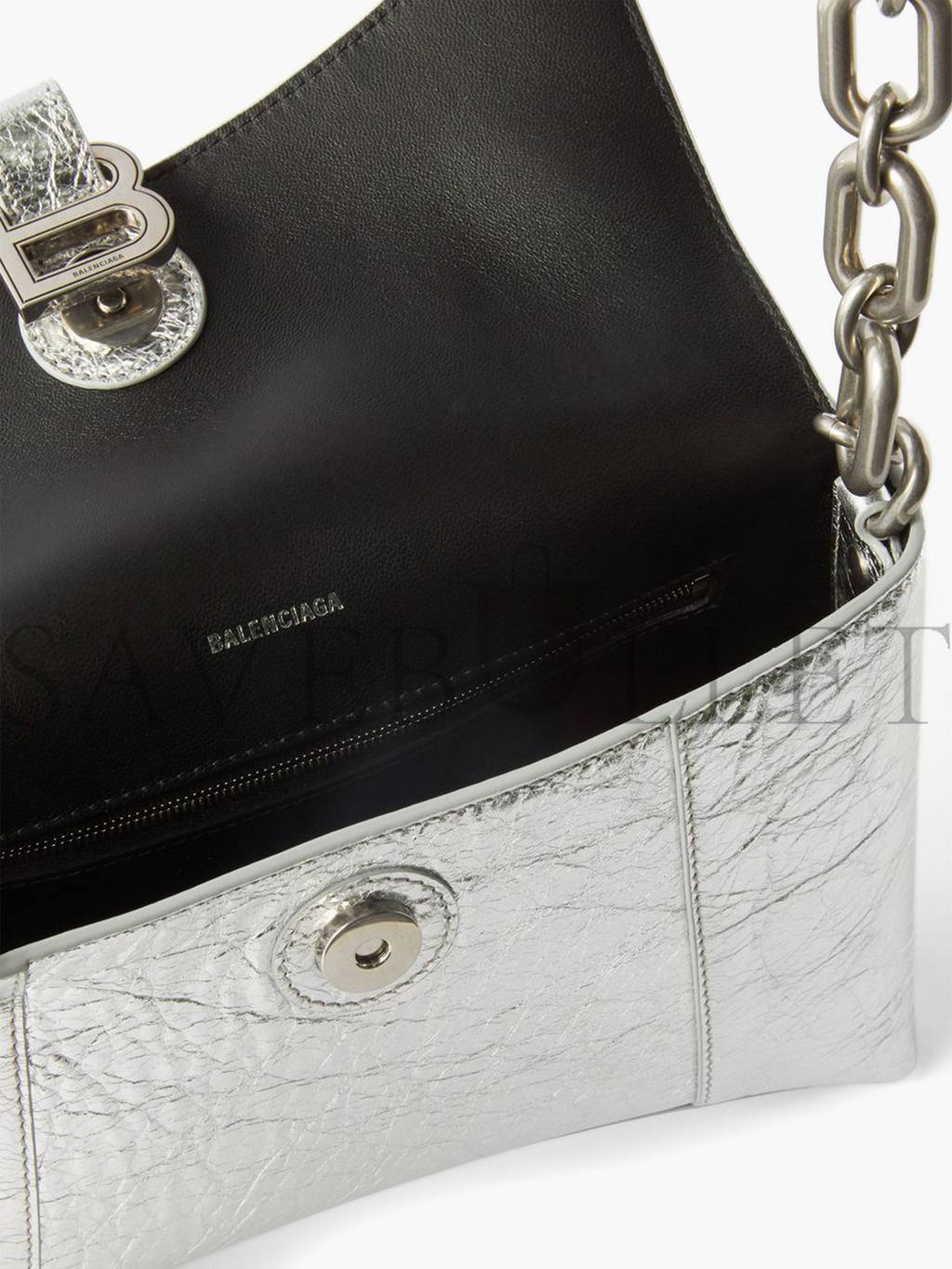 Ba*len*cia*ga silver downtown xs crocodile-effect leather shoulder bag matchesfashion us (25*16*6cm)