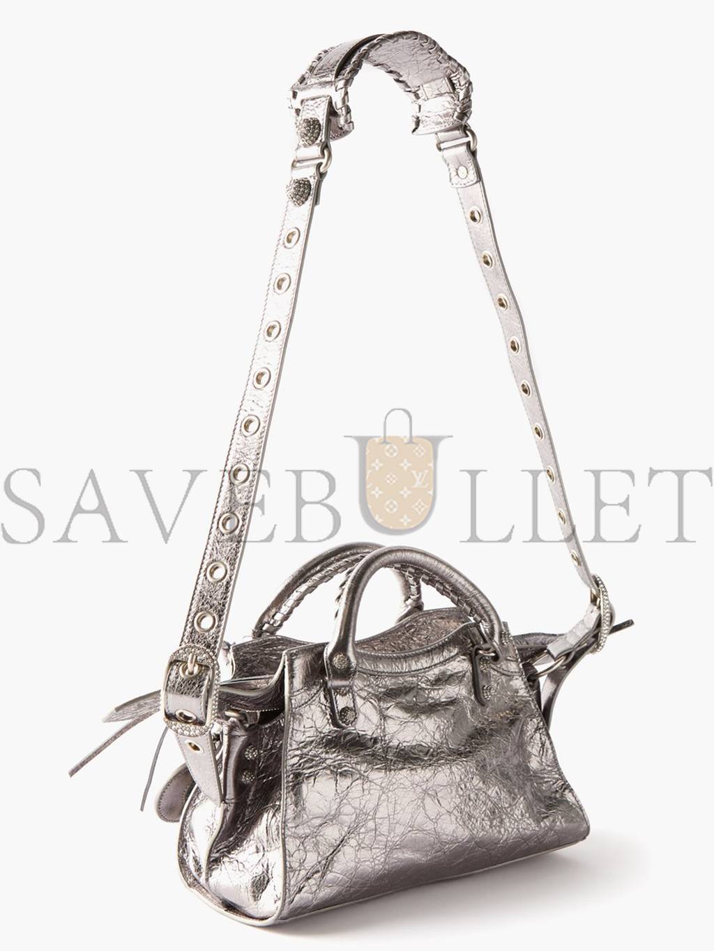 Ba*len*cia*ga silver neo cagole city xs leather bag matchesfashion us (25.6*17*11.1cm)