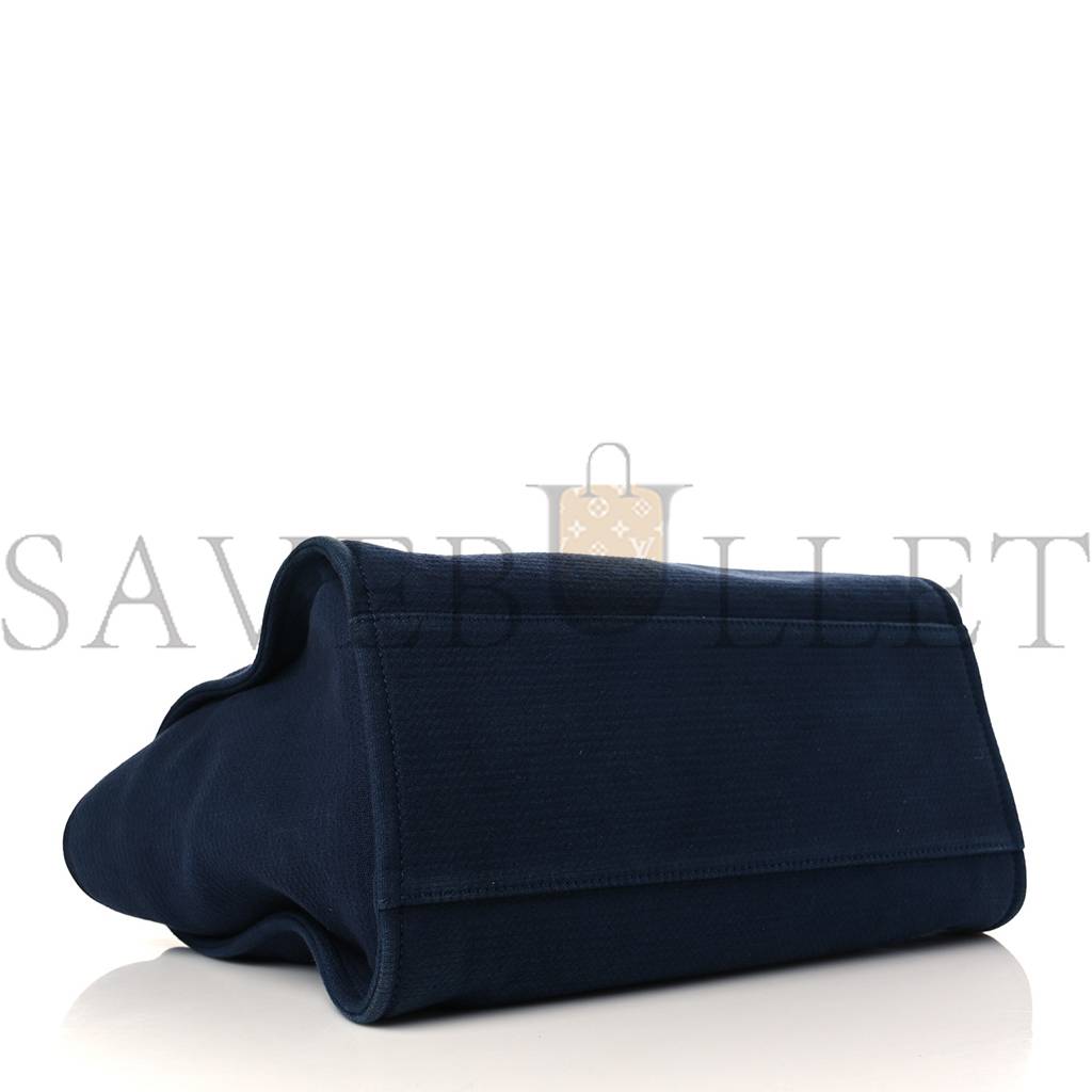 Ch*el mixed fibers calfskin medium deauville tote navy blue (38*29*23cm)