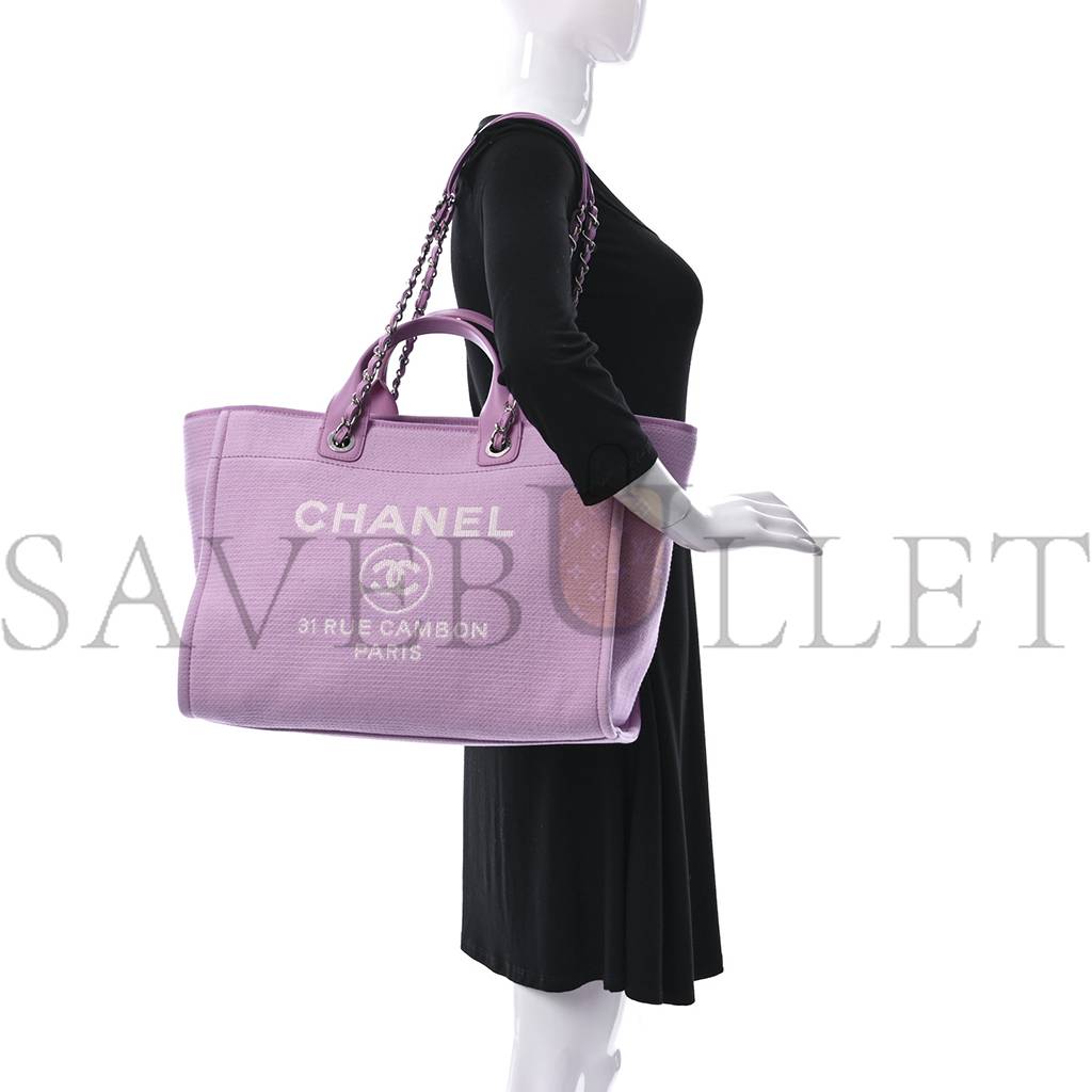 Ch*el mixed fibers medium deauville tote pink (38*28*19cm)