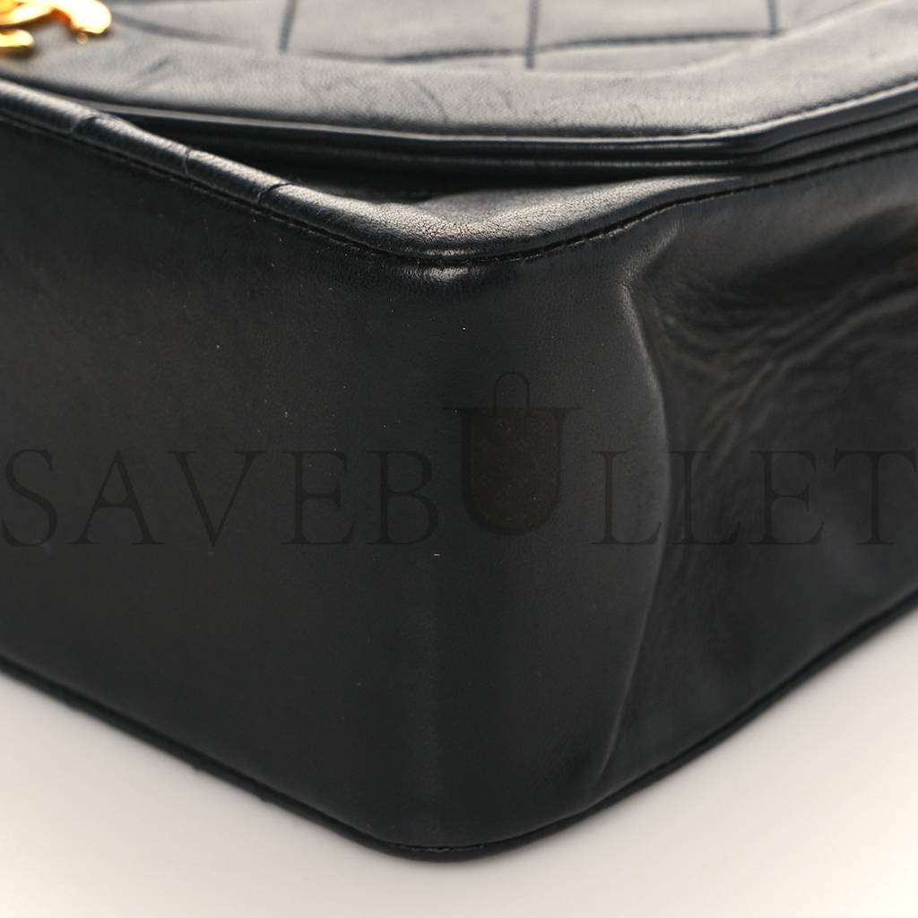 Ch*el lambskin quilted small single flap black gold hardware (23*15*5cm)