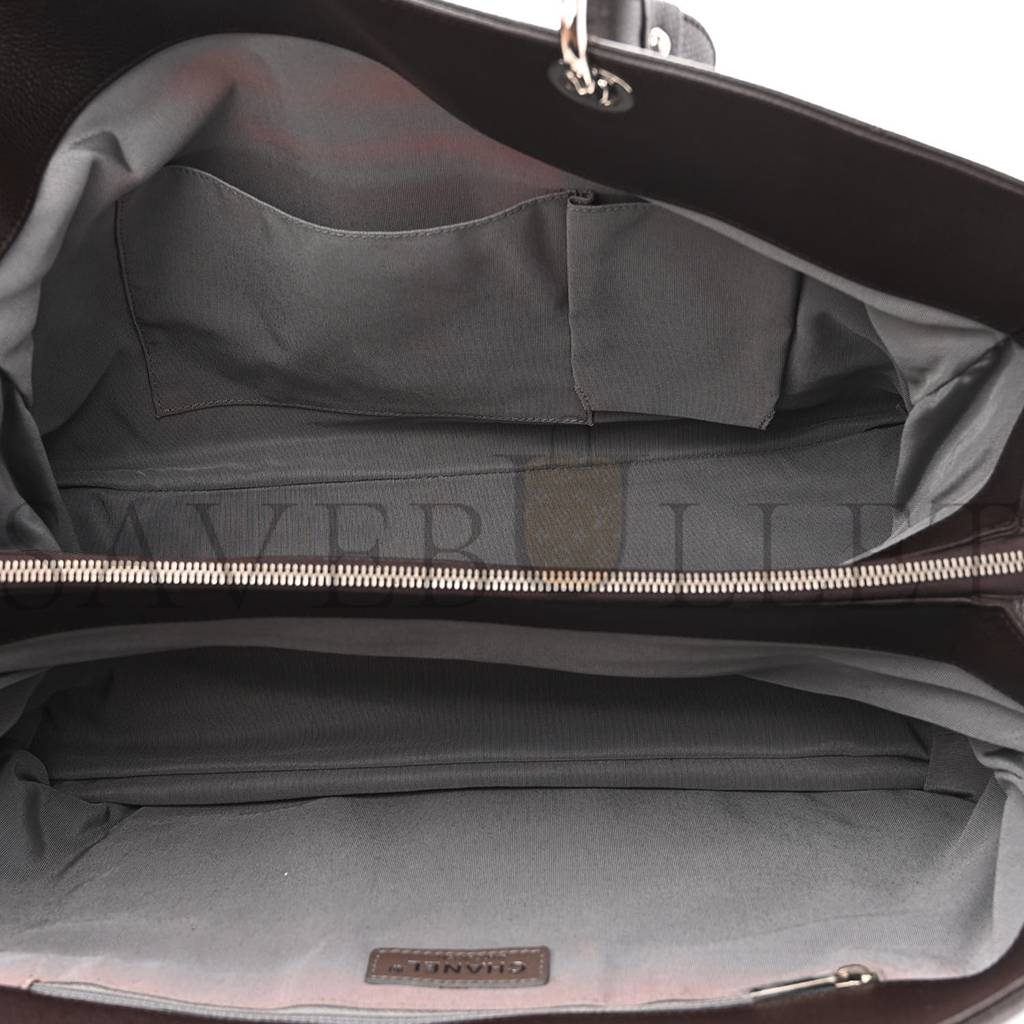 Ch*el caviar quilted xl timeless cc soft tote dark brown (33*20*13cm)