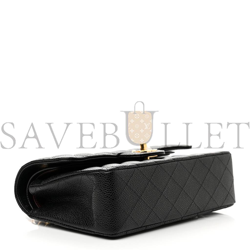 Ch*el caviar quilted small double flap black gold hardware (23*14*6cm)