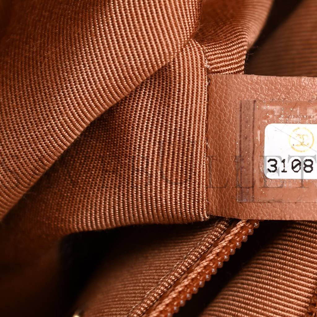 Ch*el lambskin quilted medium Ch*el 19 flap brown gold hardware (25*16*8cm)