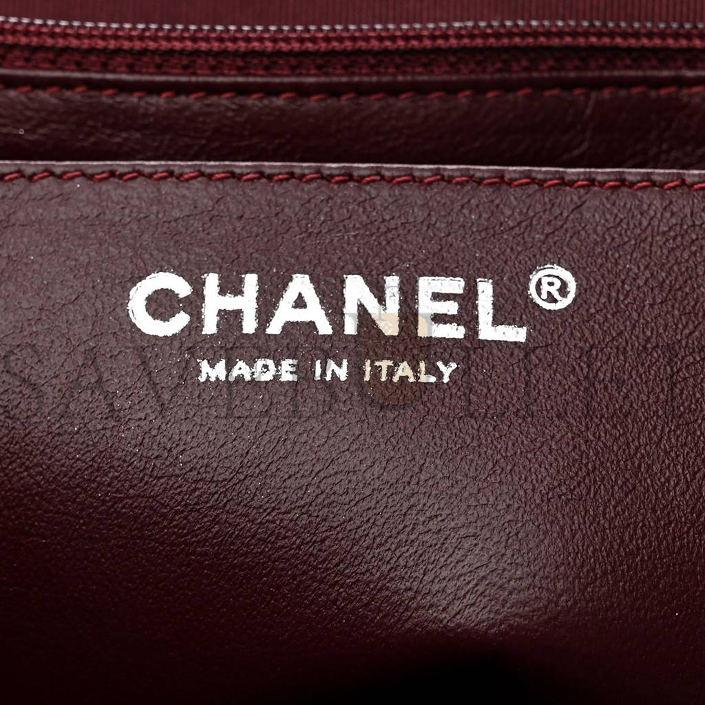 Ch*el crinkled patent quilted jumbo single flap black silver hardware (30*18*8cm)