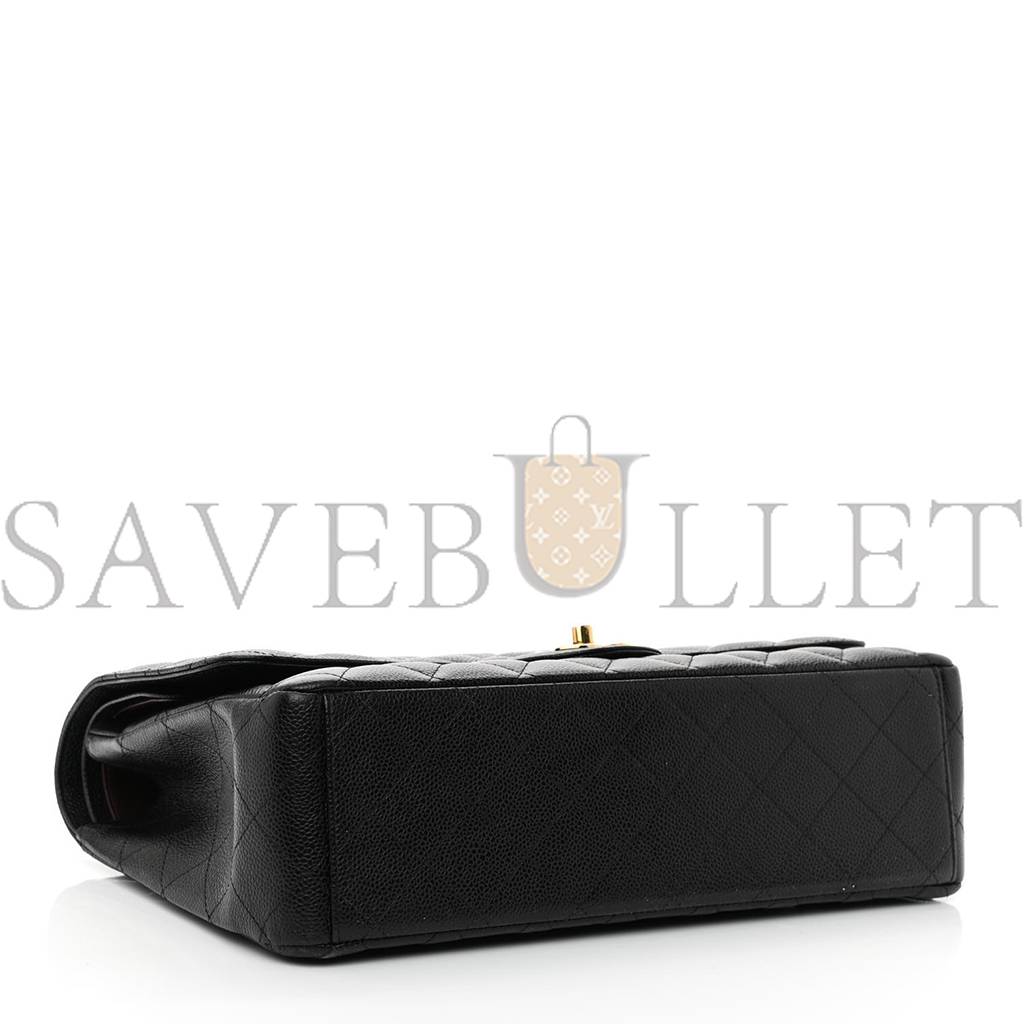 Ch*el caviar quilted maxi double flap black gold hardware (33*22*10cm)