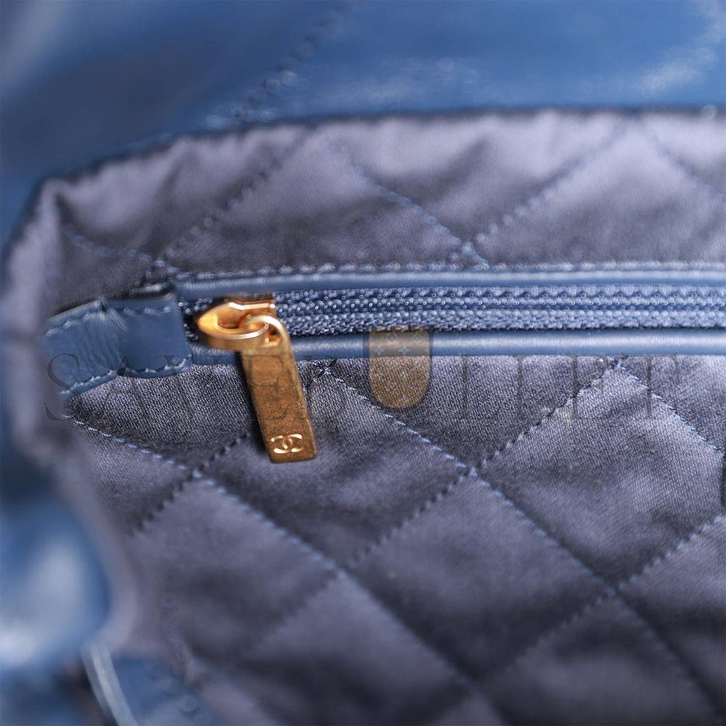 Ch*el large 22 bag navy lambskin antique gold hardware (46*45*10cm)