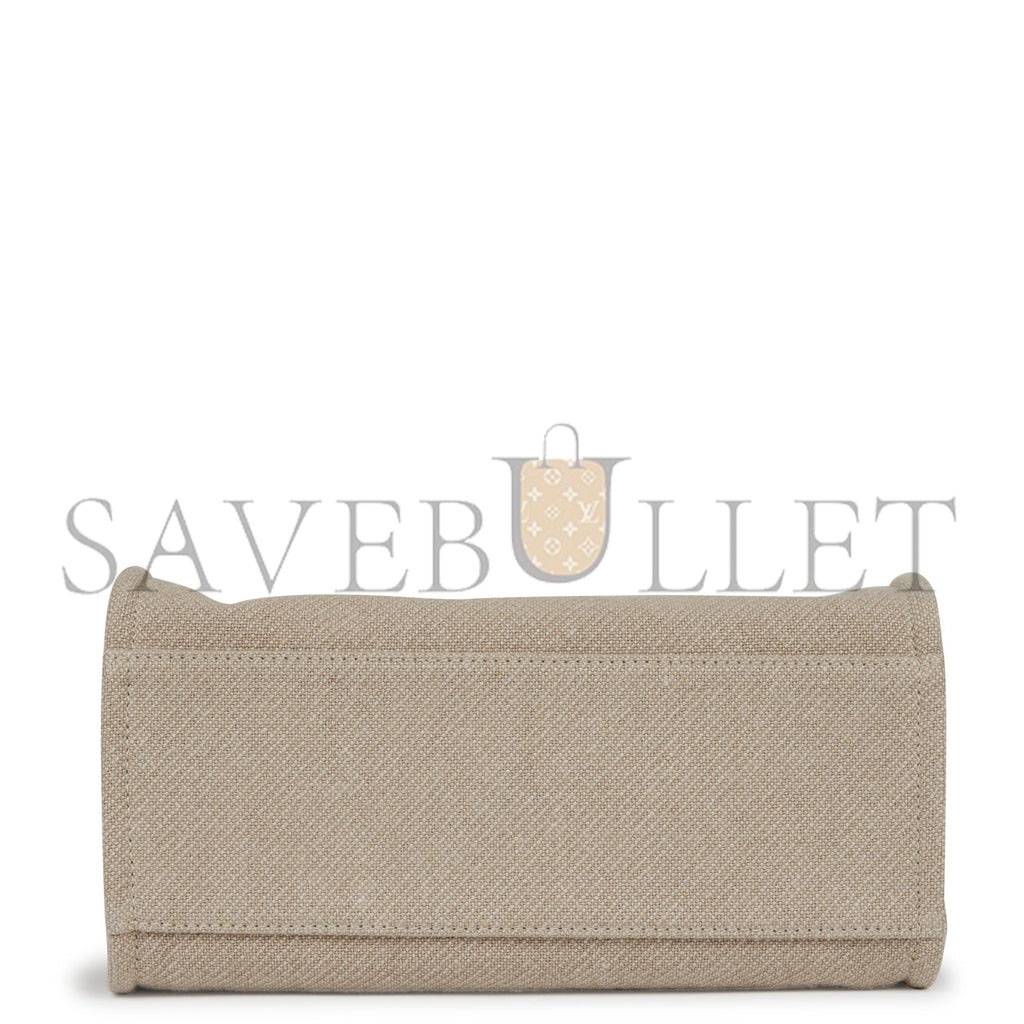 Ch*el small deauville shopping bag blue and beige boucle light gold hardware (34*27*15cm)