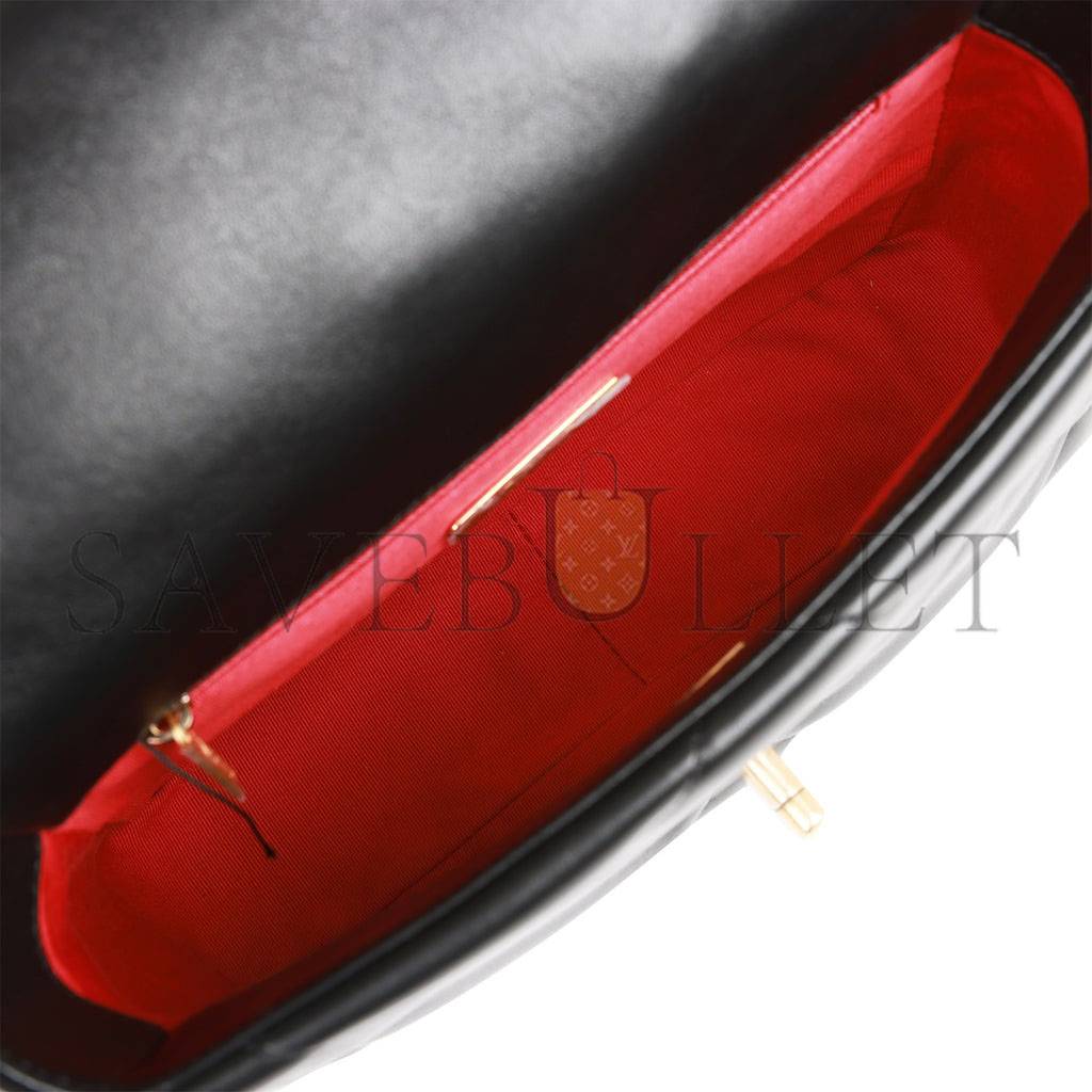 Ch*el medium 19 flap bag black lambskin mixed hardware (25*16*9cm)