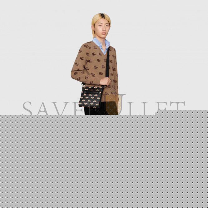 G*u*i bestiary messenger bag with bees 681021 (23.5*21*4.5cm)