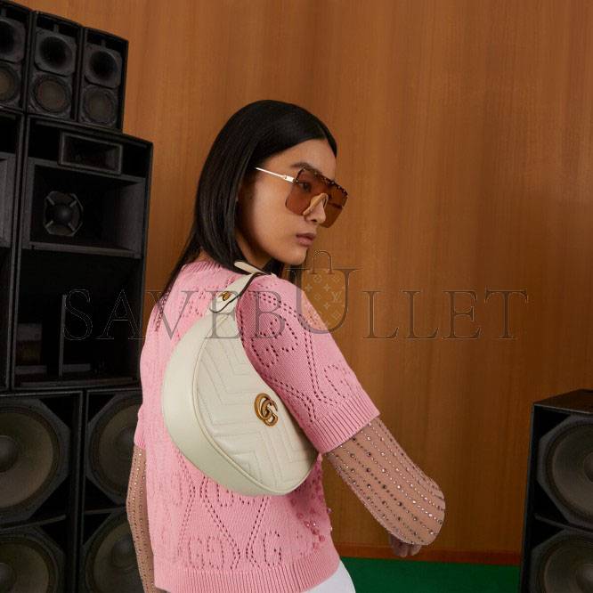 G*u*i gg marmont half-moon-shaped mini bag 699514 (21*11*5cm)