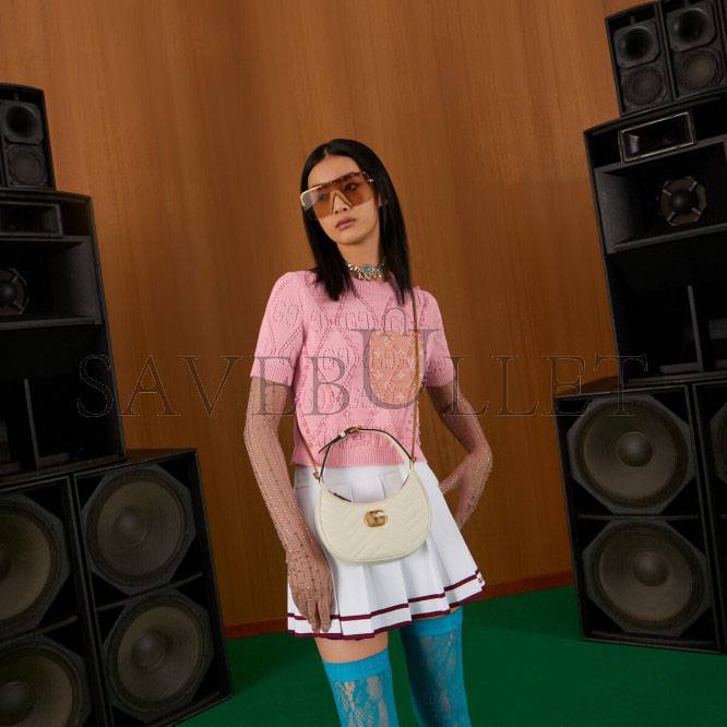 G*u*i gg marmont half-moon-shaped mini bag 699514 (21*11*5cm)