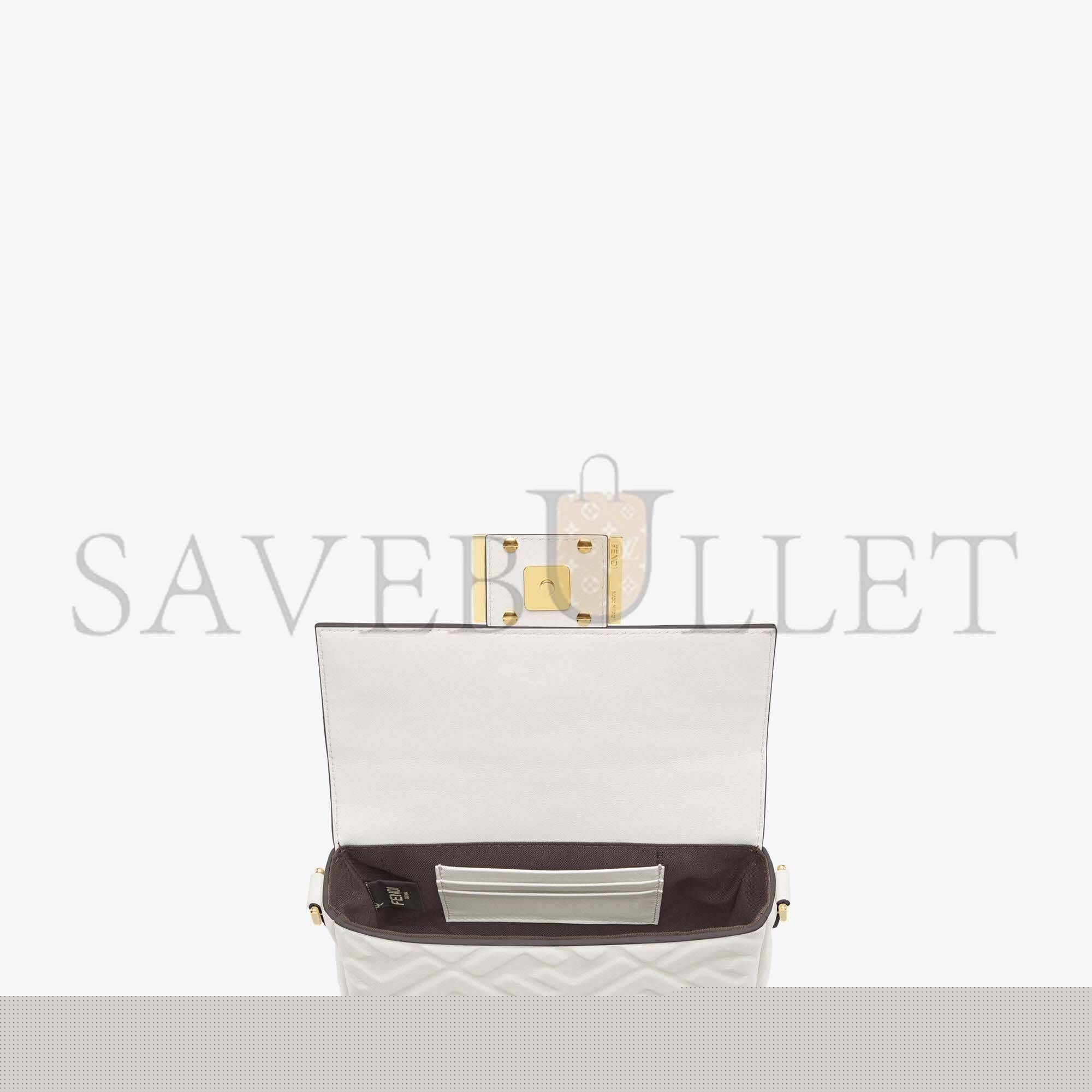 F**di baguette mini - white leather bag 8bs017a72vf15ao (19*11.5*4cm)