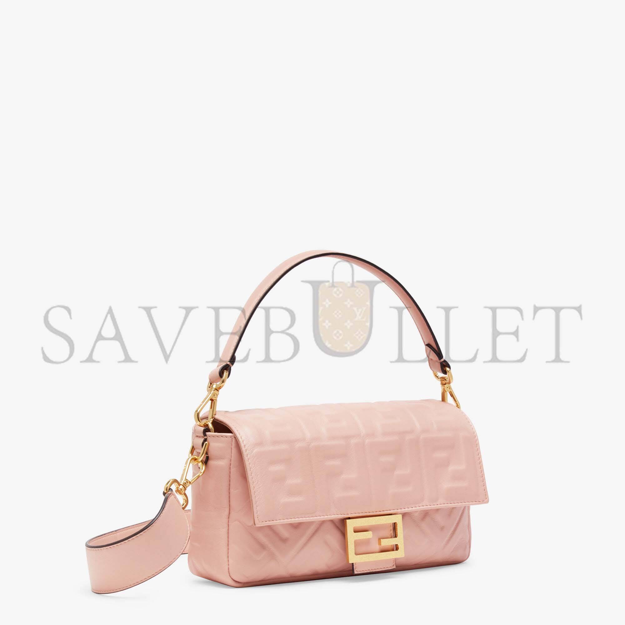 F**di baguette - pink nappa leather bag 8br600a72vf19pq (27*15*6cm)