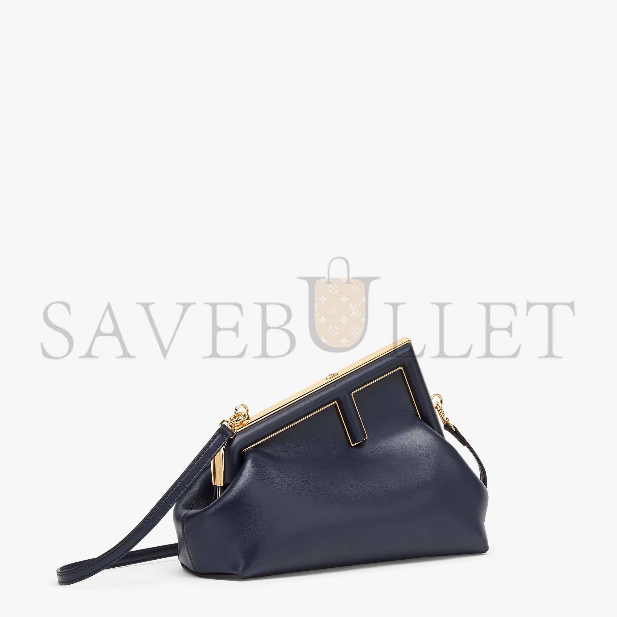 F**di first small - dark blue leather bag 8bp129abvef0j27 (26*18*9.5cm)