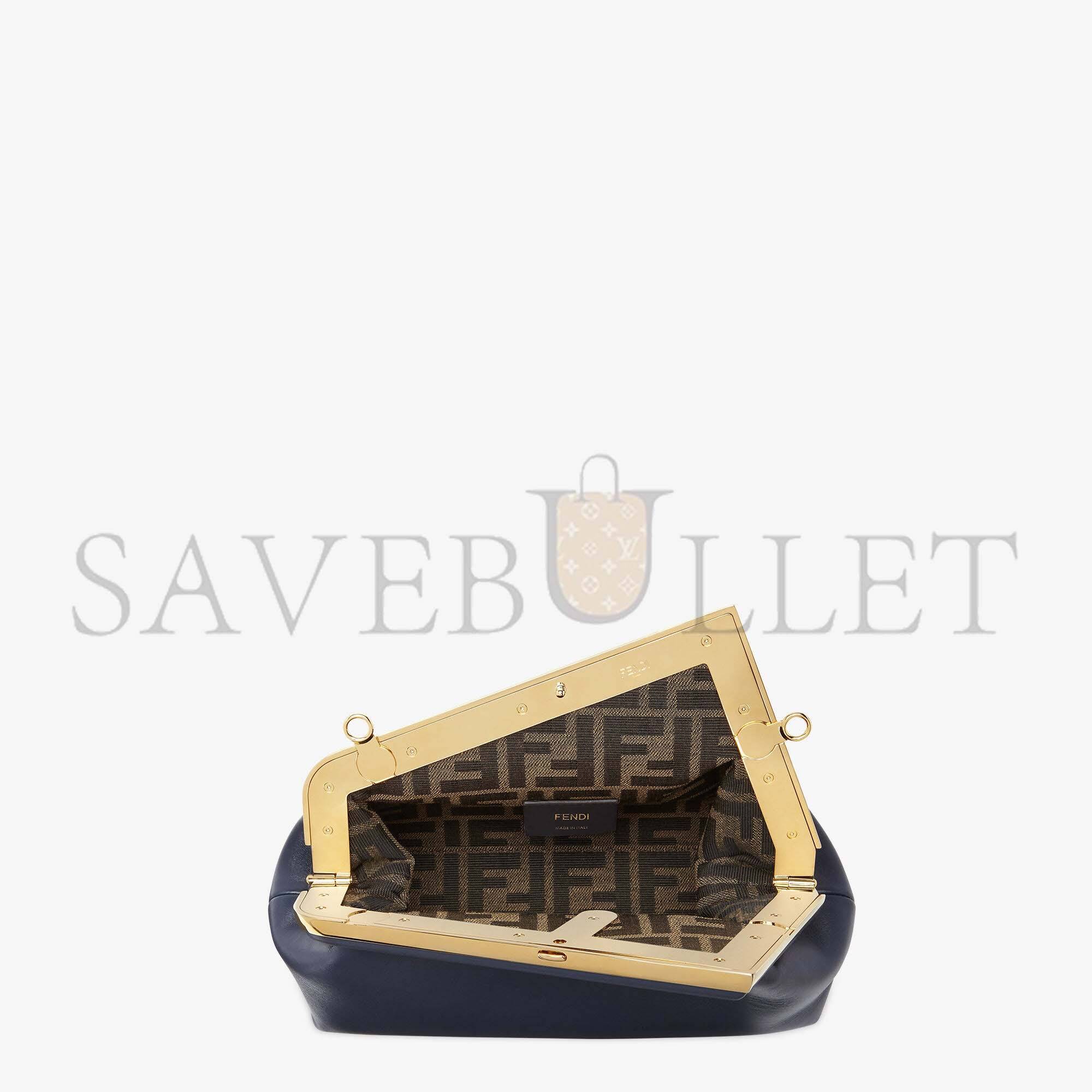 F**di first small - dark blue leather bag 8bp129abvef0j27 (26*18*9.5cm)