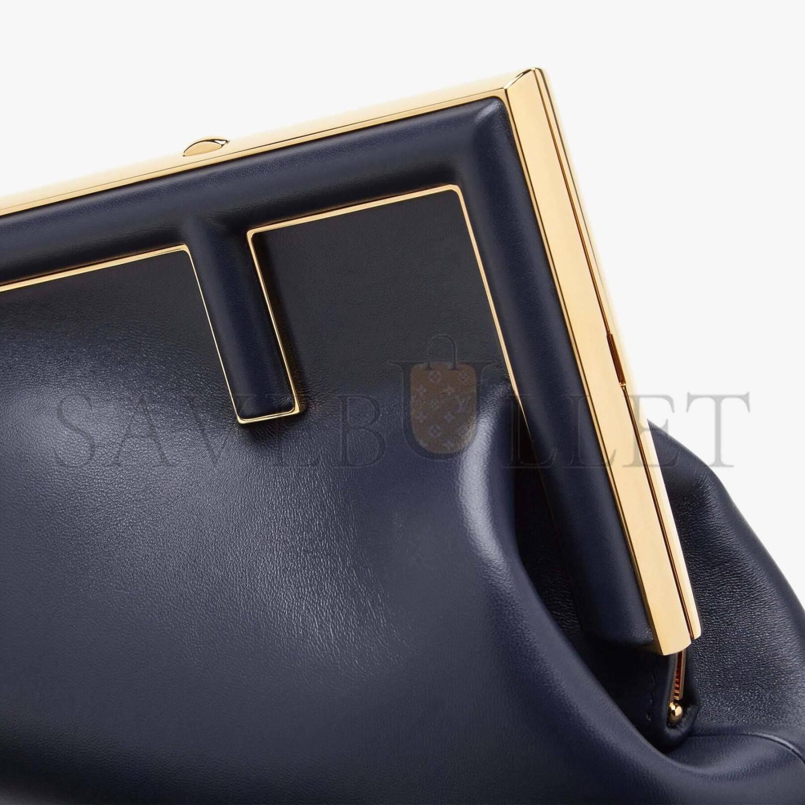 F**di first small - dark blue leather bag 8bp129abvef0j27 (26*18*9.5cm)