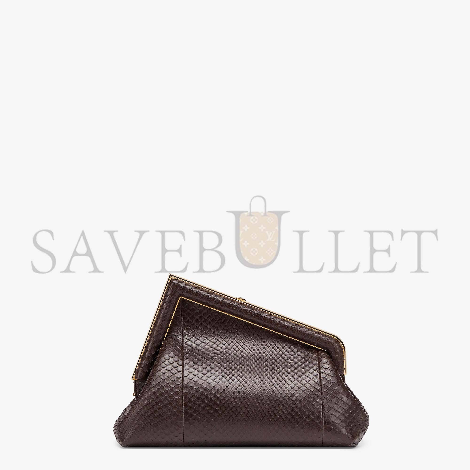 F**di first small - dark brown python leather bag 8bp129ahn2f12g2 (26*18*9.5cm)