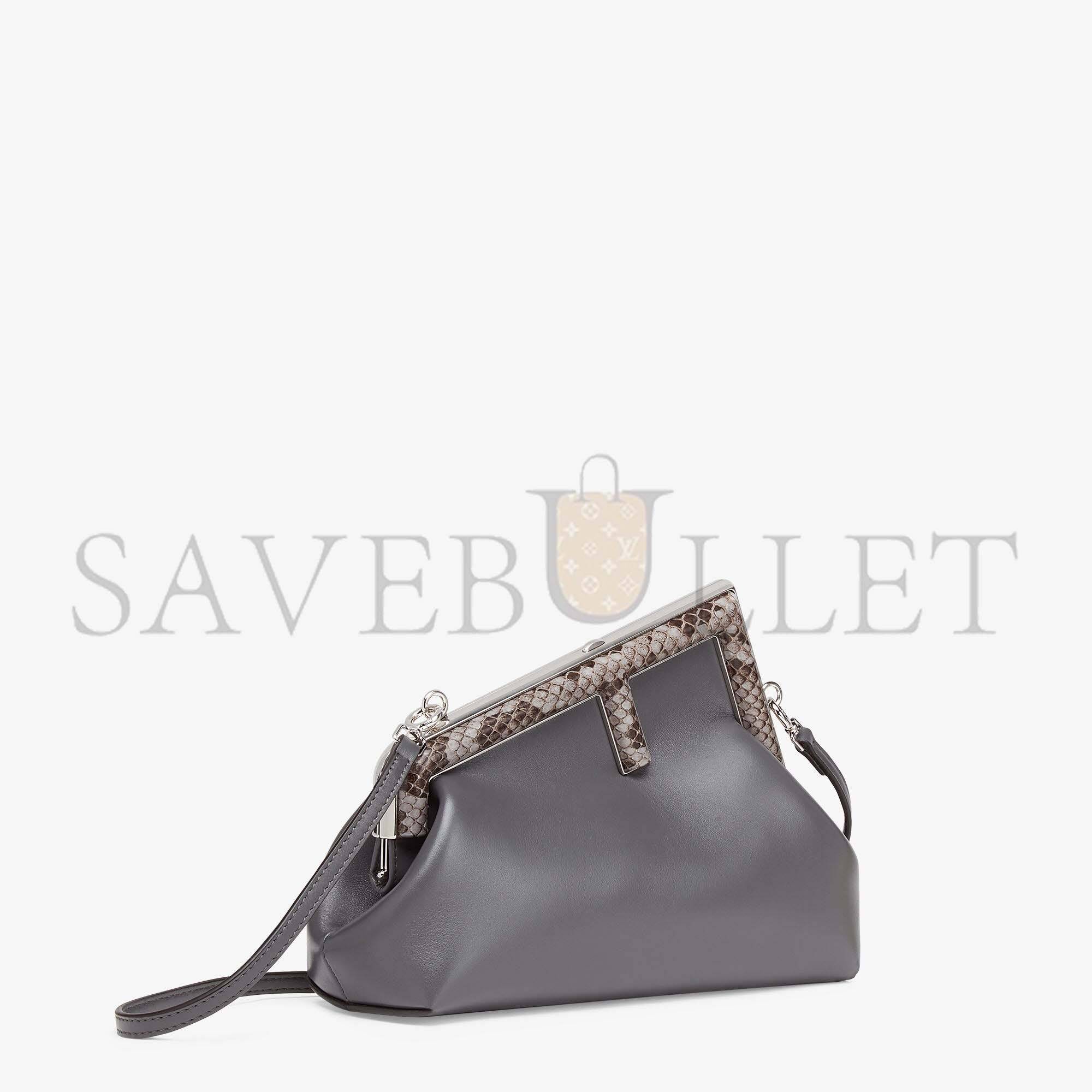 F**di first small - python and dark gray leather bag 8bp129agwrf1i00 (26*18*9.5cm)